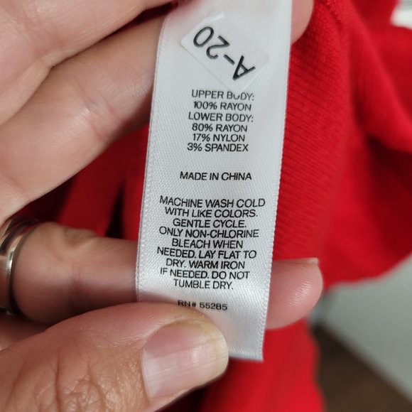 Express Drape Neck Bodycon Mini Dress Red 3/4 Sleeves Stretch Fitted New Small - Picture 7 of 10